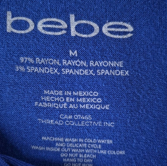 Bebe Blue Graphic T-Shirt, size M - Picture 7 of 10